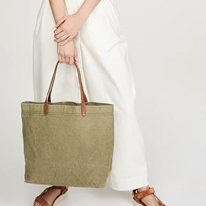 Madewell green canvas transport tote